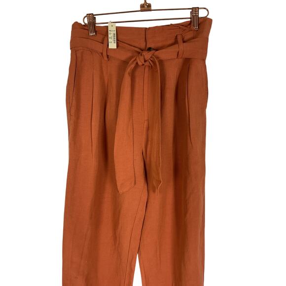 Madewell Women's Drapey Paperbag Pants in Rusty or Burnt Orange NWT Size 0 - Picture 4 of 9